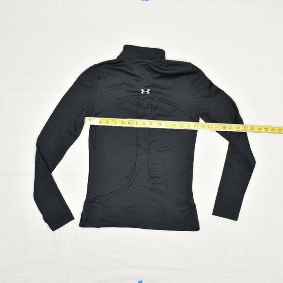 Under Armour Women 1/4 Zip Pullover Sweatshirt Polyester Black M Fitted Coldgear - Picture 4 of 8
